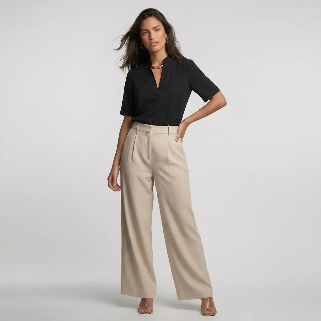Blusa Elegante con Cuello en V | Básicos Atelier
