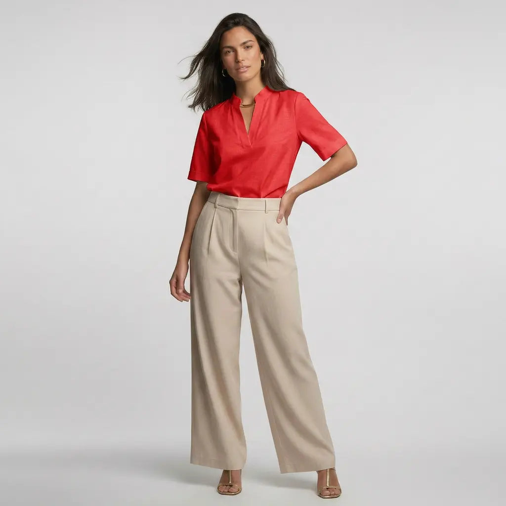 Blusa Elegante con Cuello en V | Básicos Atelier