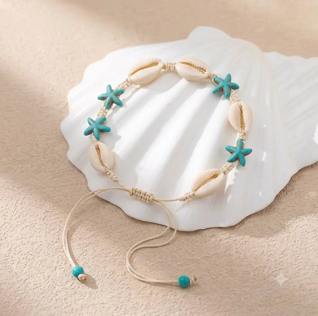 Pulsera Boho Cauris & Estrellas de Mar (Edición Especial)